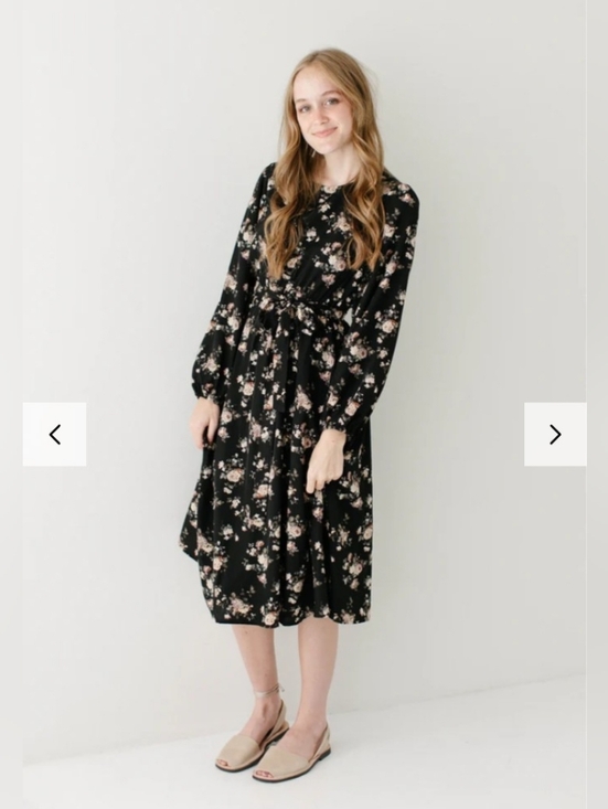 Dresses & Skirts - NWT Main Street Exchange Floral Ramona Small long sleeve Dress Tie Waist Modest